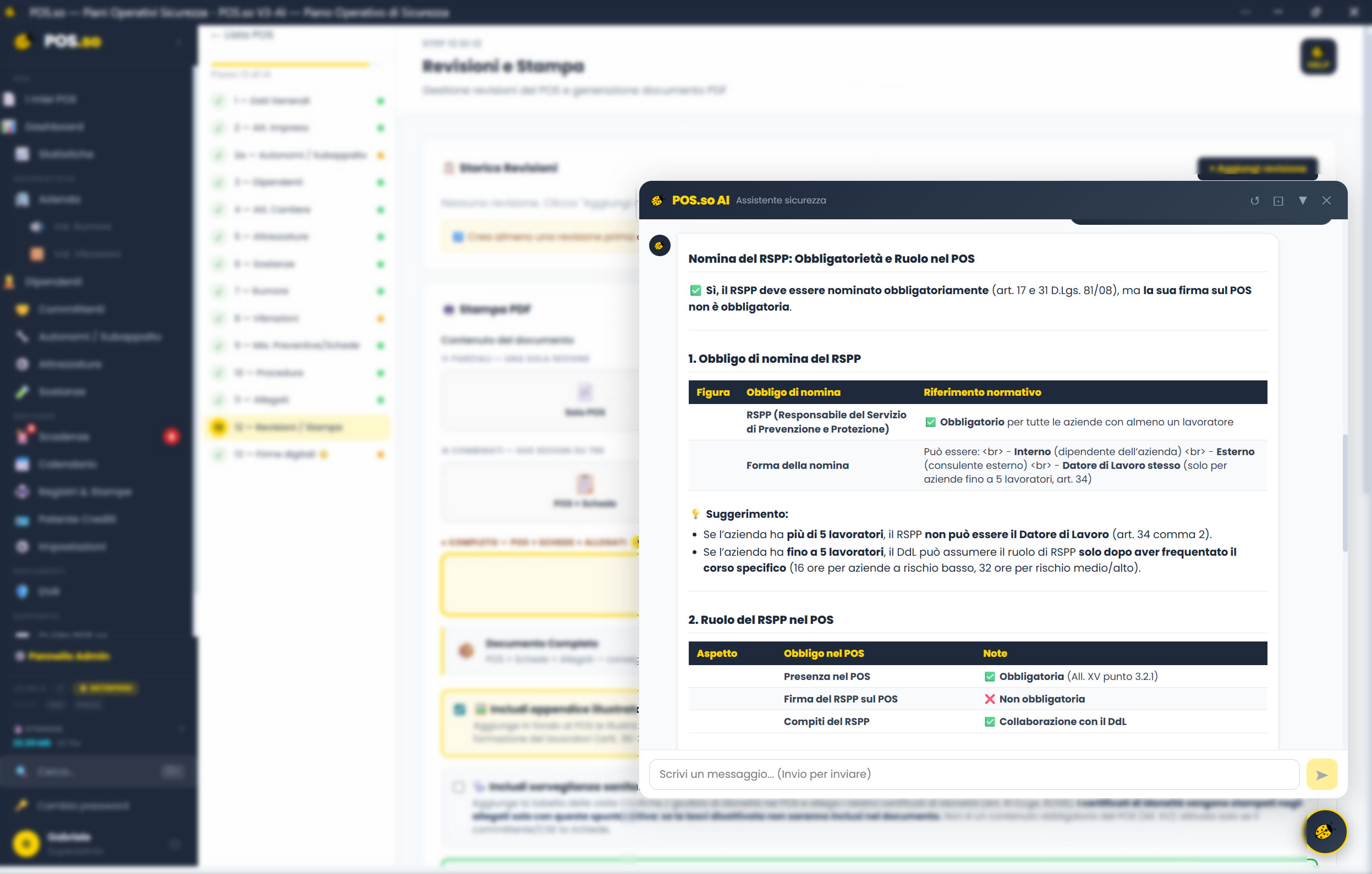POS.so AI: assistente sicurezza con risposte normative in tempo reale